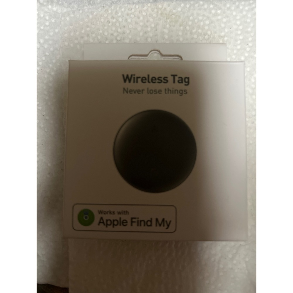 Wireless Tag Bluetooth Tracker Works with Apple Find My Network Black CR2032